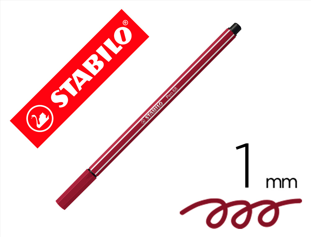 ROTULADOR STABILO ACUARELABLE PEN 68 PURPURA PUNTA GRUESA 1MM