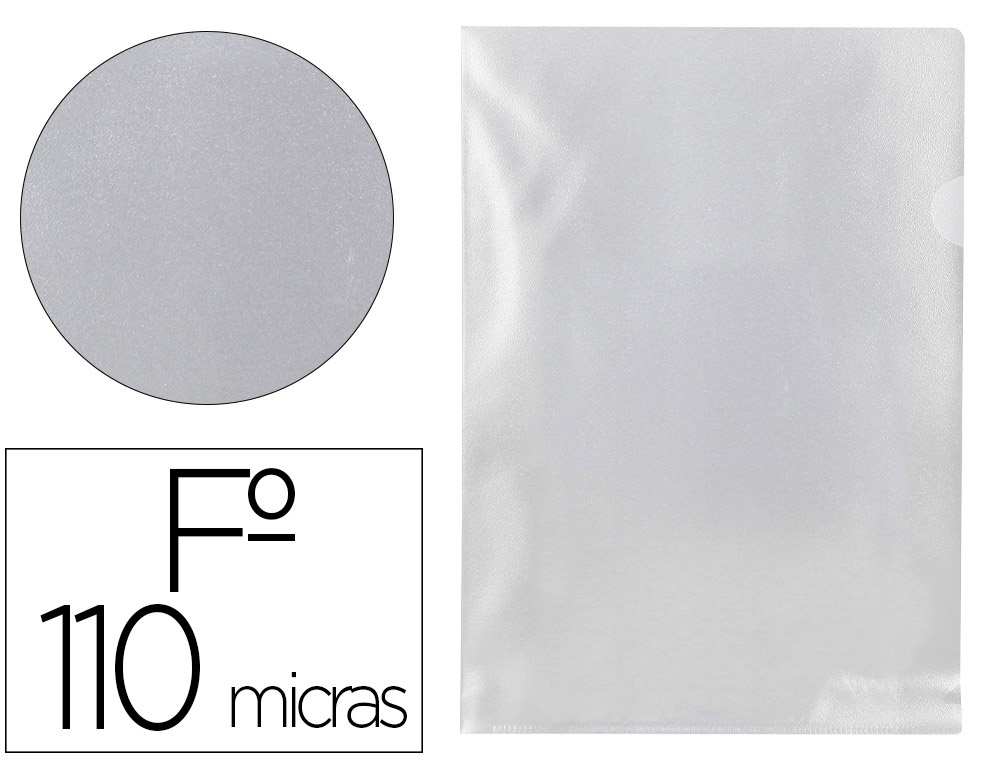CARPETA Q-CONNECT DOSSIER UÑERO PLASTICO FOLIO TRANSPARENTE 110 MICRAS