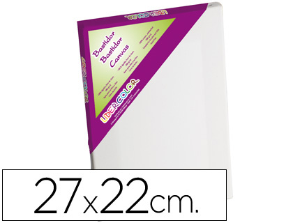 BASTIDOR LIDERPAPEL 3F LIENZO GRAPADO TRASERO ALGODON 100% MARCO PAWLONIA 1,8X3,8 CM BORDES MADERA 27X22 CM