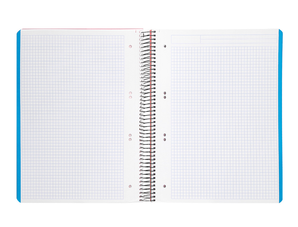 CUADERNO ESPIRAL LIDERPAPEL A5 MICRO WONDER TAPA PLASTICO 120H 90GR CUADRO 5MM 5 BANDAS 6 TALADROS COLOR NARANJA