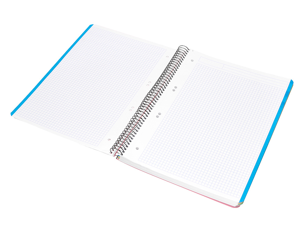 CUADERNO ESPIRAL LIDERPAPEL A5 MICRO WONDER TAPA PLASTICO 120H 90GR CUADRO 5MM 5 BANDAS 6 TALADROS COLOR NARANJA