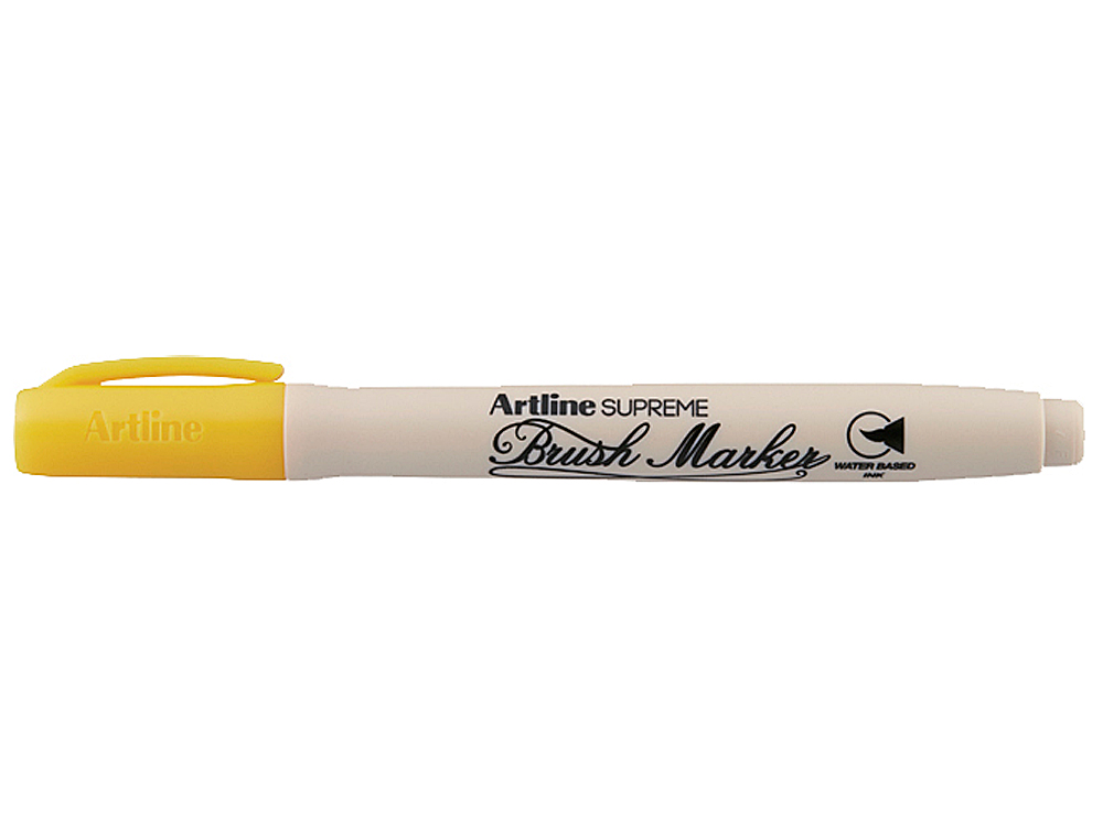 ROTULADOR ARTLINE SUPREME BRUSH PINTURA BASE DE AGUA PUNTA TIPO PINCEL TRAZO VARIABLE AMARILLO