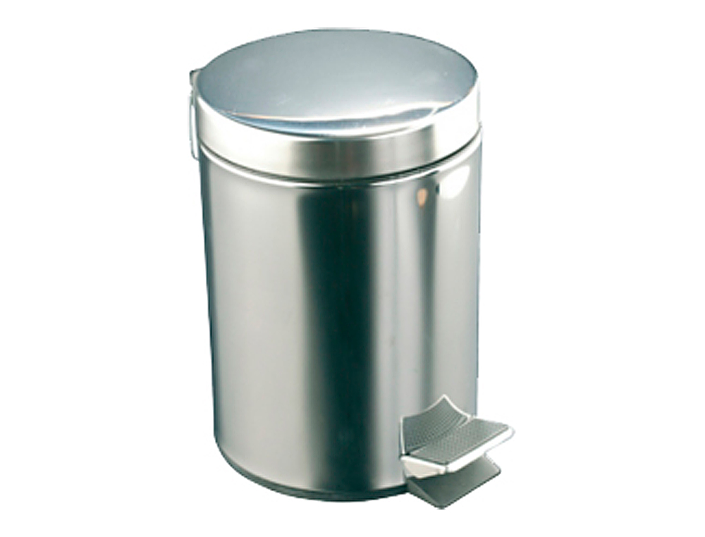 PAPELERA CON PEDAL ACERO INOXIDABLE BRILLO 20 L 435X295X350 MM