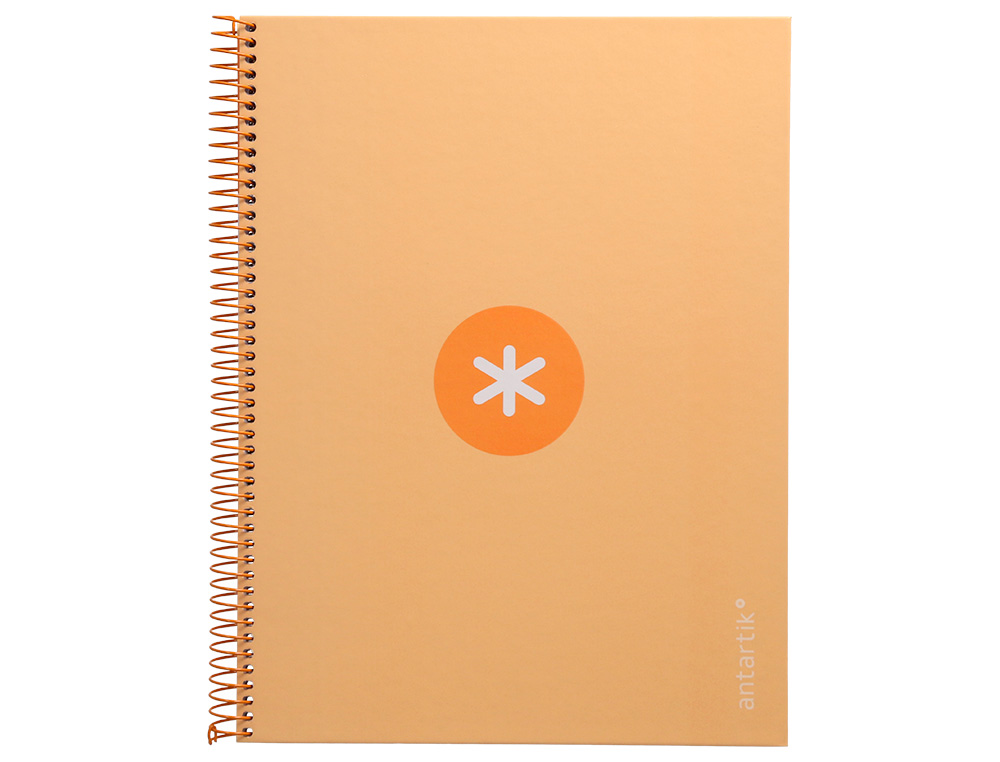 CUADERNO ESPIRAL A4 MICRO ANTARTIK TAPA FORRADA 80H 90 GR CUADRO 5MM 1 BANDA 4 TALADROS COLOR PEACH
