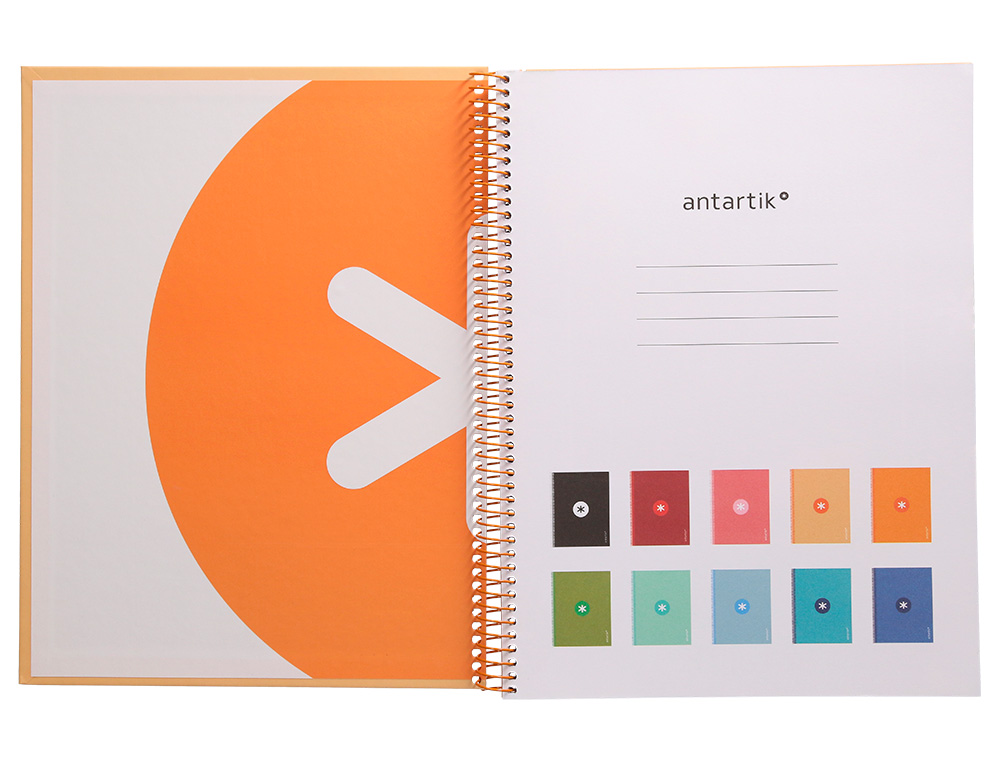 CUADERNO ESPIRAL A4 MICRO ANTARTIK TAPA FORRADA 80H 90 GR CUADRO 5MM 1 BANDA 4 TALADROS COLOR PEACH