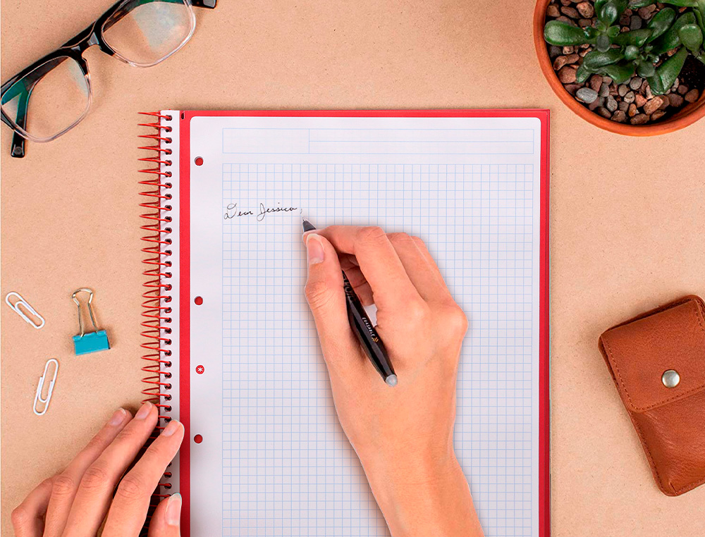 CUADERNO ESPIRAL A4 MICRO ANTARTIK TAPA FORRADA 80H 90 GR CUADRO 5MM 1 BANDA 4 TALADROS COLOR PEACH