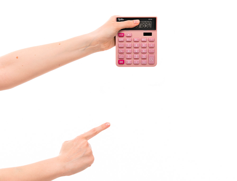 CALCULADORA LIDERPAPEL SOBREMESA XF23 10 DIGITOS SOLAR Y PILAS COLOR ROSA 127X105X24 MM