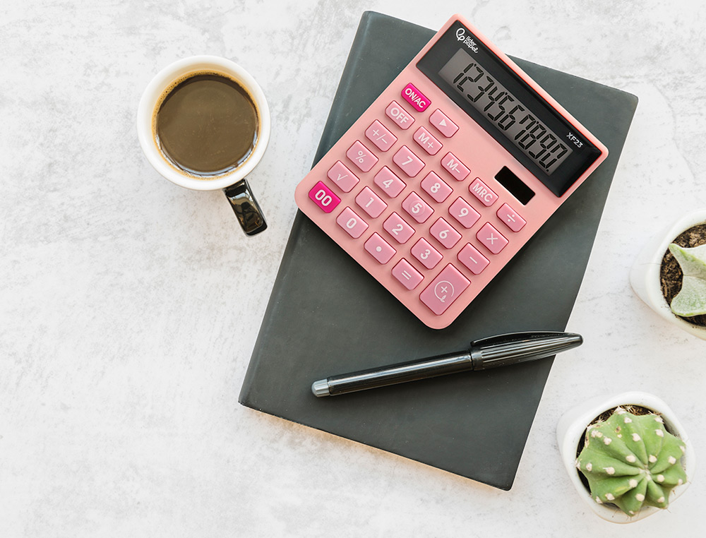 CALCULADORA LIDERPAPEL SOBREMESA XF23 10 DIGITOS SOLAR Y PILAS COLOR ROSA 127X105X24 MM