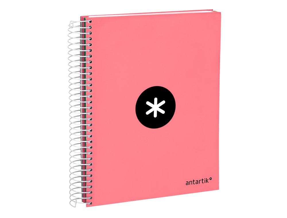 CUADERNO ESPIRAL A5 MICRO ANTARTIK TAPA FORRADA120H 100 GR HORIZONTAL 5 BANDA6 TALADROS COLOR CORAL
