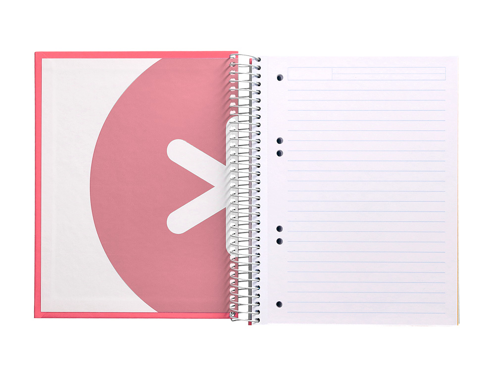 CUADERNO ESPIRAL A5 MICRO ANTARTIK TAPA FORRADA120H 100 GR HORIZONTAL 5 BANDA6 TALADROS COLOR CORAL