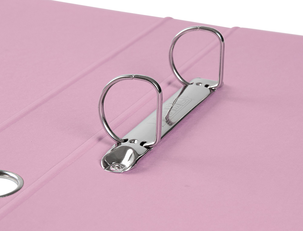 CARPETA DE 2 ANILLAS 25 MM MIXTAS LIDERPAPEL A4 FORRADO COLOR SYSTEM CON OLLAO Y TARJETERO ROSA