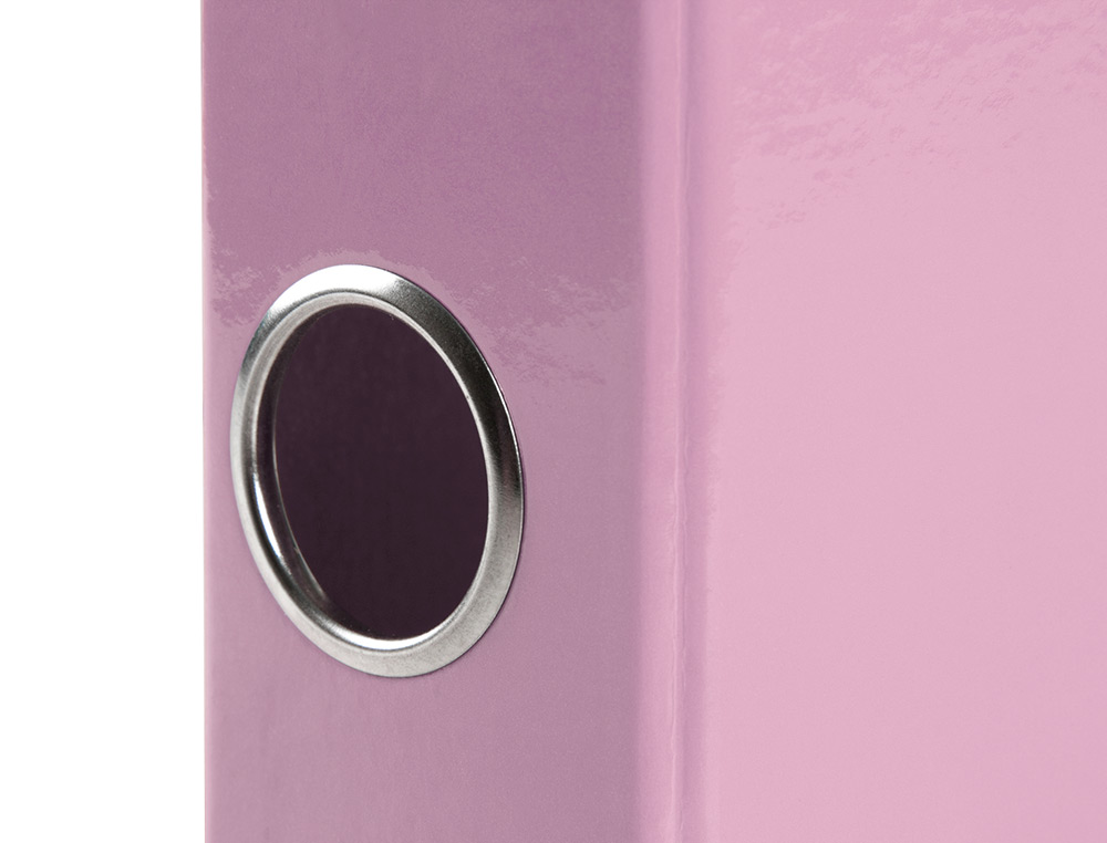 CARPETA DE 2 ANILLAS 25 MM MIXTAS LIDERPAPEL A4 FORRADO COLOR SYSTEM CON OLLAO Y TARJETERO ROSA