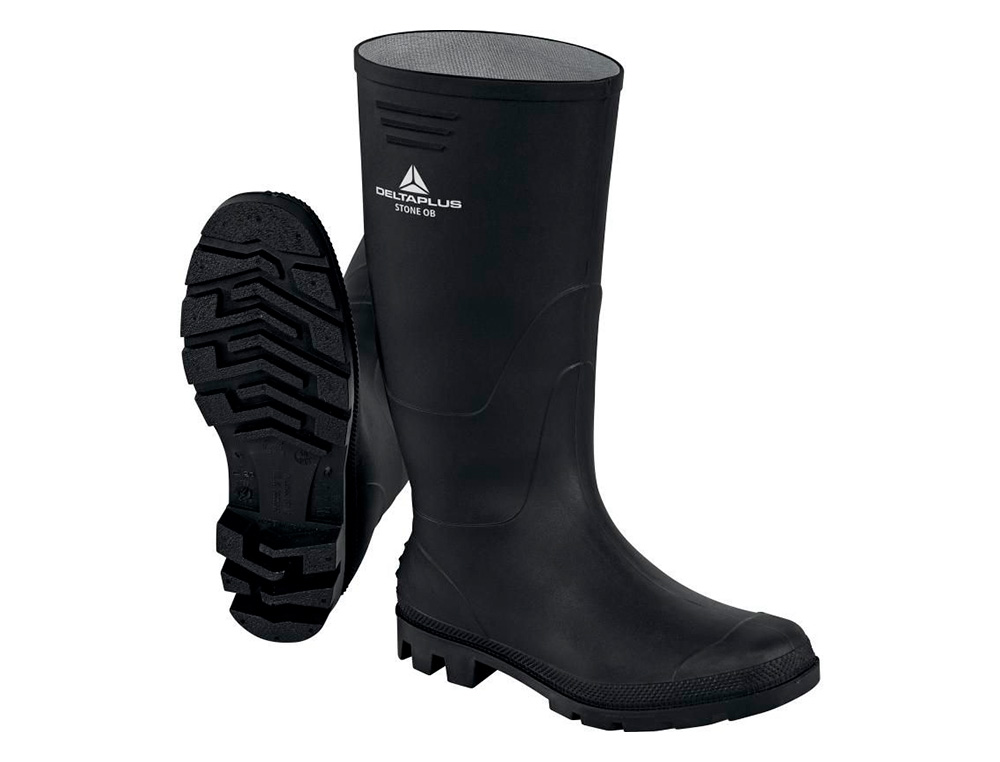 BOTAS DELTAPLUS DE SEGURIDAD STONE PVC NEGRO SUELA DE TACOS TALLA 38