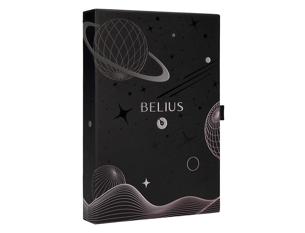 ROLLER Y FUNDA DE SIMILPIEL BELIUS SPACE B COLOR MINIMALISTA NEGRO TINTA AZUL CAJA DE DISEO