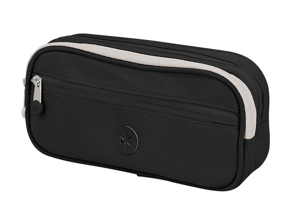 ESTUCHE PORTATODO ANTARTIK FUSION FLEX 3 CREMALLERAS NEGRO COMPAERO MOCHILA 100X60X220 MM