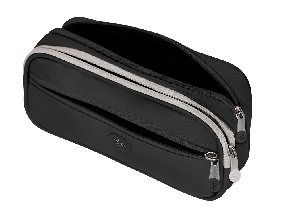 ESTUCHE PORTATODO ANTARTIK FUSION FLEX 3 CREMALLERAS NEGRO COMPAERO MOCHILA 100X60X220 MM