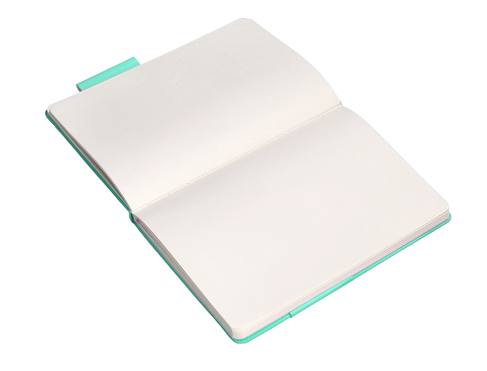 CUADERNO CON GOMILLA ANTARTIK NOTES TAPA DURA A5 HOJAS LISAS ROSA Y TURQUESA 100 HOJAS 80 GR FSC