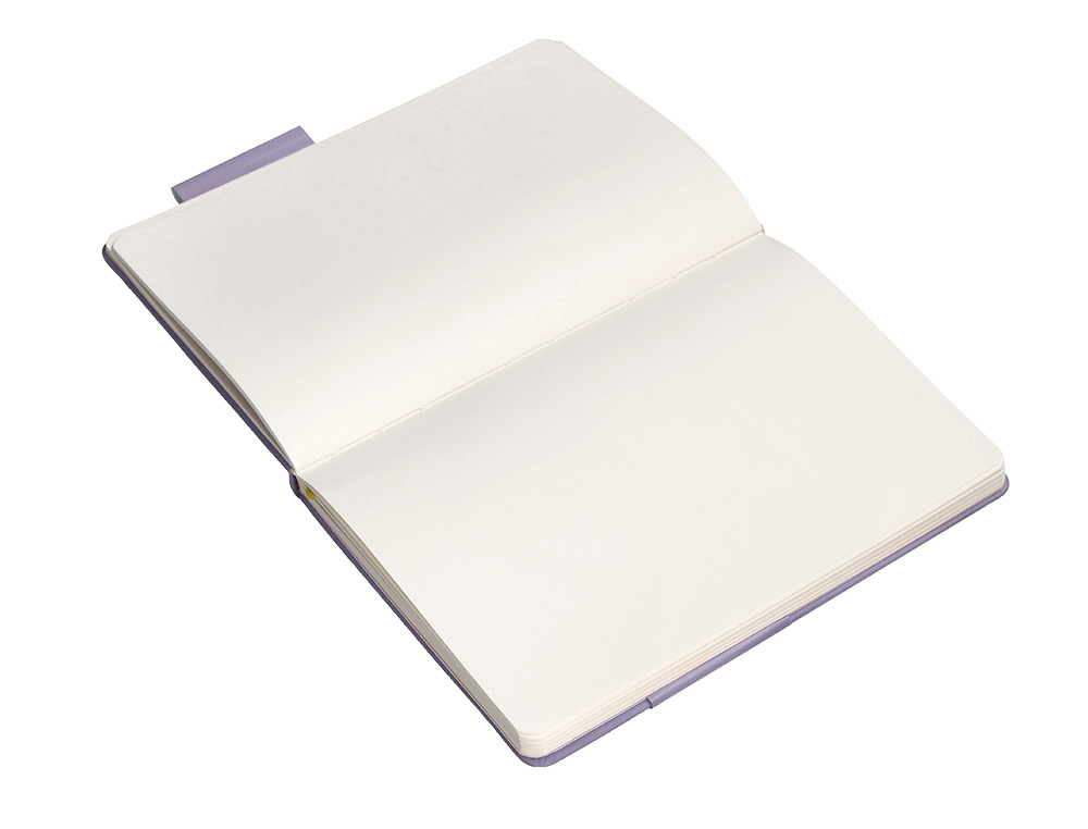 CUADERNO CON GOMILLA ANTARTIK NOTES TAPA DURA A5 HOJAS LISAS MORADO Y AMARILLO 100 HOJAS 80 GR FSC