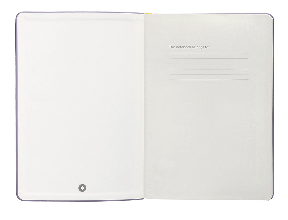 CUADERNO CON GOMILLA ANTARTIK NOTES TAPA DURA A5 HOJAS LISAS MORADO Y AMARILLO 100 HOJAS 80 GR FSC