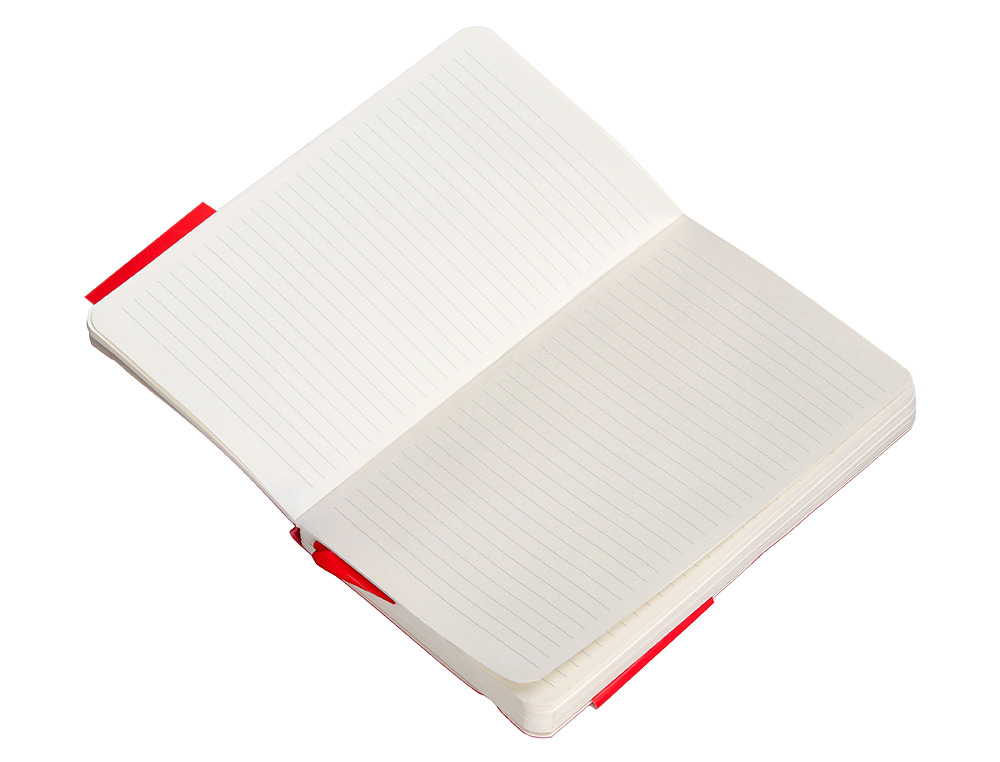 CUADERNO CON GOMILLA ANTARTIK NOTES TAPA BLANDA A6 RAYAS ROJO 100 HOJAS 80 GR FSC
