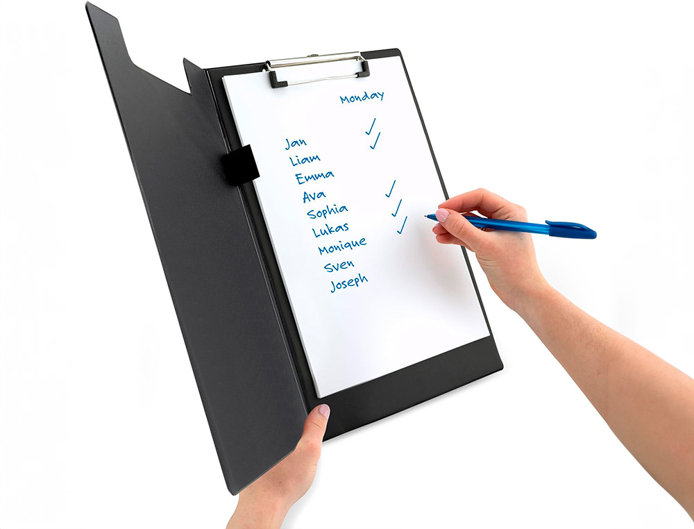 CARPETA Q-CONNECT MINICLIP SUPERIOR DIN A4 PLASTICO 50% RECICLADO NEGRO GROSOR 2,1 MM