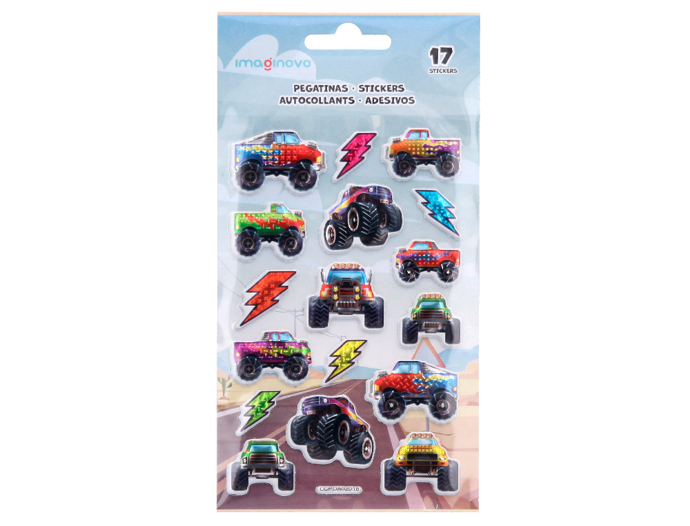 PEGATINAS IMAGINOVO KIDS CARRERAS GOMA EVA 190X105 MM EN BLISTER