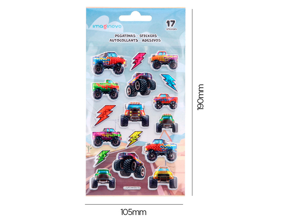 PEGATINAS IMAGINOVO KIDS CARRERAS GOMA EVA 190X105 MM EN BLISTER