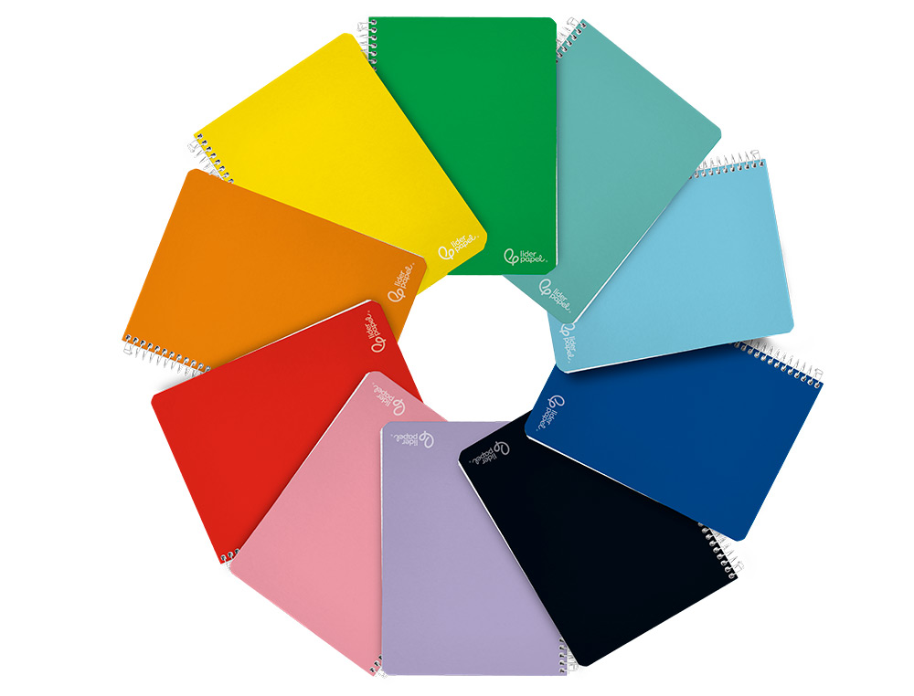 CUADERNO ESPIRAL LIDERPAPEL A4 WITTY TAPA DURA 80H 90GR CUADRO 6MM CON MARGEN COLORES SURTIDOS