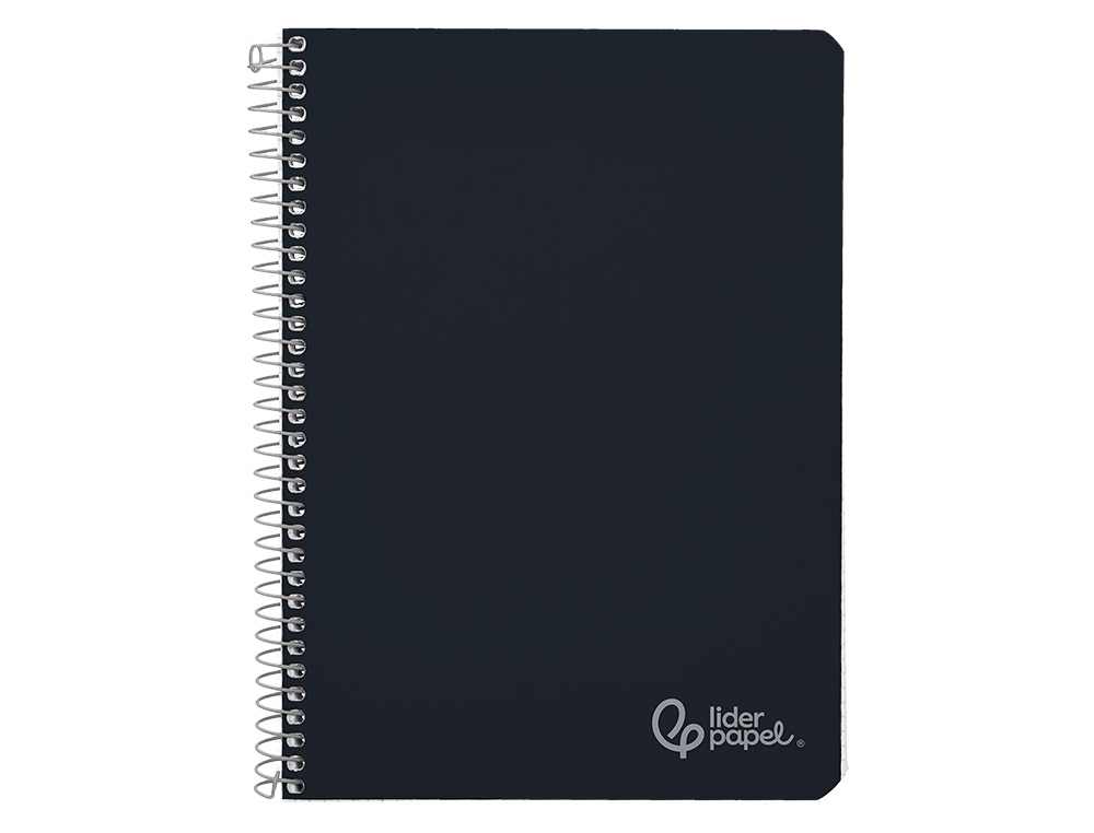 CUADERNO ESPIRAL LIDERPAPEL A4 WITTY TAPA DURA 80H 90GR RAYADO HORIZONTAL CON MARGEN COLOR NEGRO