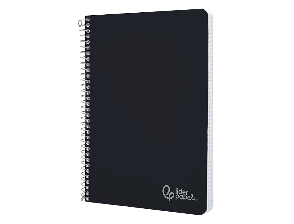 CUADERNO ESPIRAL LIDERPAPEL A4 WITTY TAPA DURA 80H 90GR RAYADO HORIZONTAL CON MARGEN COLOR NEGRO