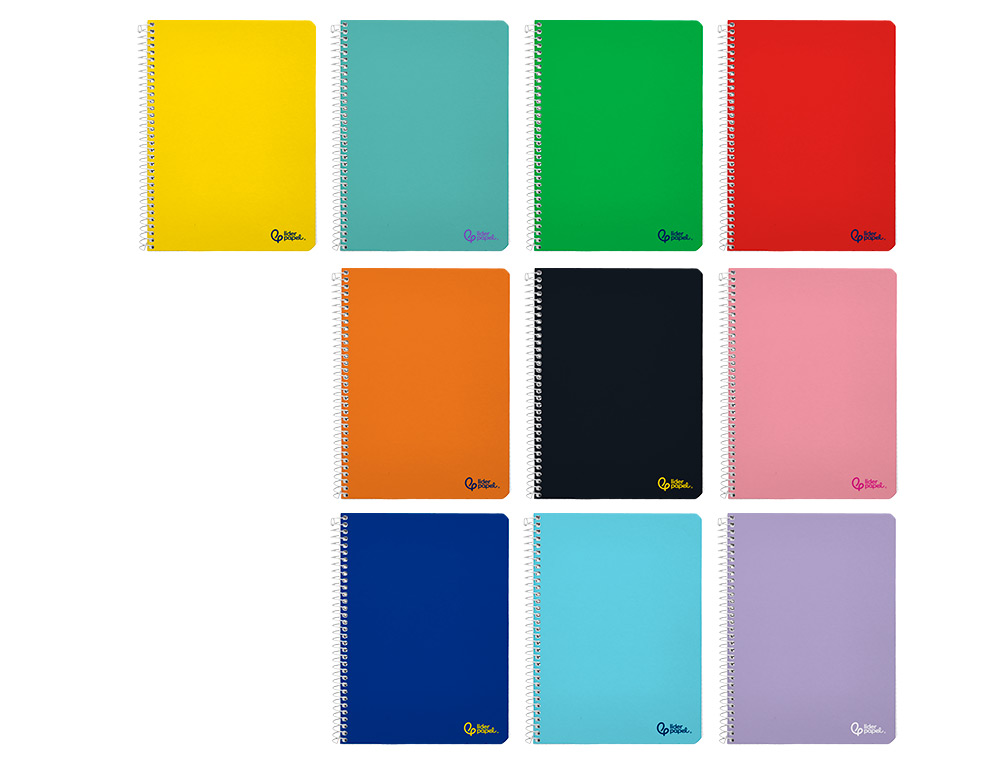 CUADERNO ESPIRAL LIDERPAPEL A5 SMART TAPA BLANDA 80H 75GR CUADRO 4MM CON MARGEN COLORES SURTIDOS