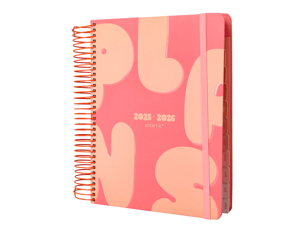 AGENDA ESCOLAR ANTARTIK 25-26 ESPIRAL PLANS NARANJA DIA PAGINA A5 BILINGE PAPEL FSC 80 GR