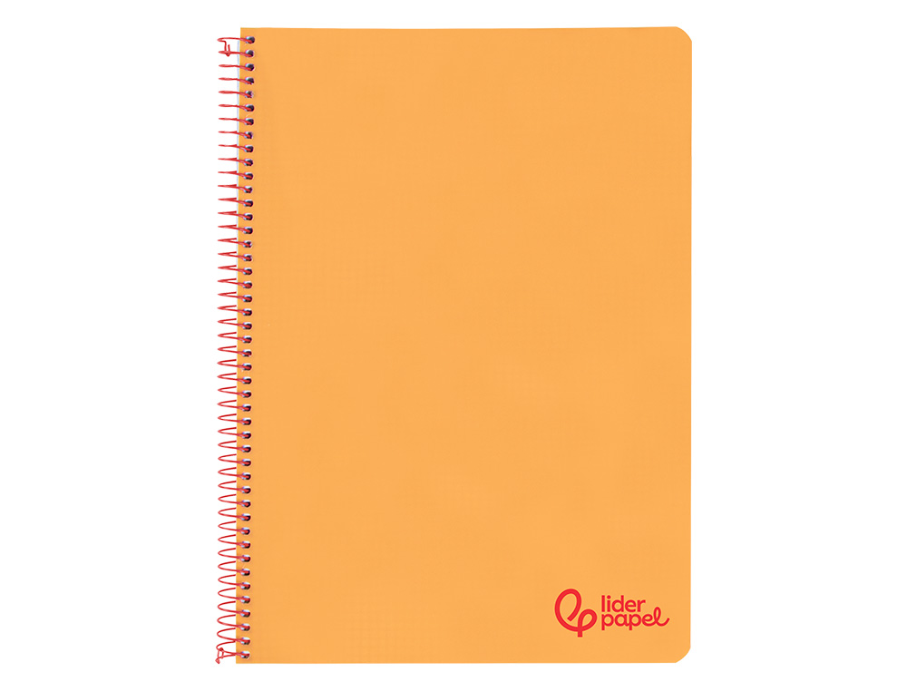 CUADERNO ESPIRAL LIDERPAPEL A4 WONDER TAPA PLASTICO 80H 90GR RAYADO HORIZONTAL CON MARGEN COLOR NARANJA