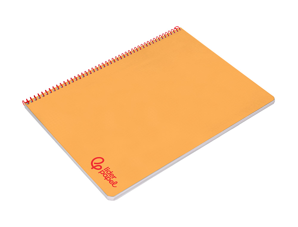 CUADERNO ESPIRAL LIDERPAPEL A4 WONDER TAPA PLASTICO 80H 90GR RAYADO HORIZONTAL CON MARGEN COLOR NARANJA
