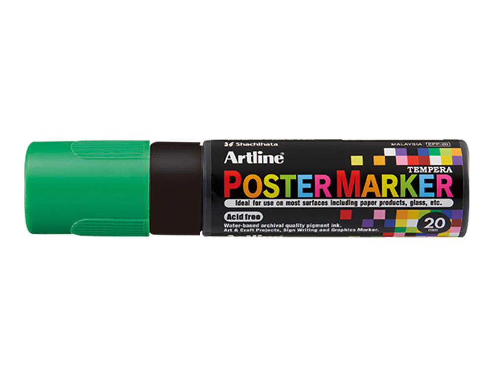 ROTULADOR ARTLINE POSTER MARKER EPP-20 PUNTA RECTANGULAR 20 MM COLOR VERDE FLUOR