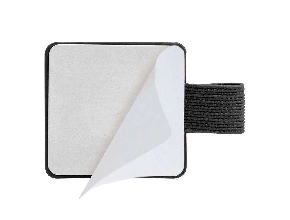 PORTABOLIGRAFO AUTOADHESIVO ANTARTIK PARA CUADERNO NOTE CON ELASTICO HASTA 15 MM GROSOR 80 MM NEGRO