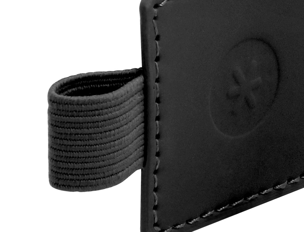 PORTABOLIGRAFO AUTOADHESIVO ANTARTIK PARA CUADERNO NOTE CON ELASTICO HASTA 15 MM GROSOR 80 MM NEGRO
