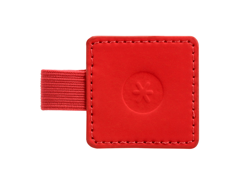 PORTABOLIGRAFO AUTOADHESIVO ANTARTIK PARA CUADERNO NOTE CON ELASTICO HASTA 15 MM GROSOR 80 MM ROJO 40X40 MM