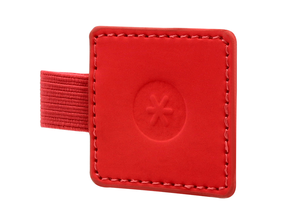 PORTABOLIGRAFO AUTOADHESIVO ANTARTIK PARA CUADERNO NOTE CON ELASTICO HASTA 15 MM GROSOR 80 MM ROJO 40X40 MM