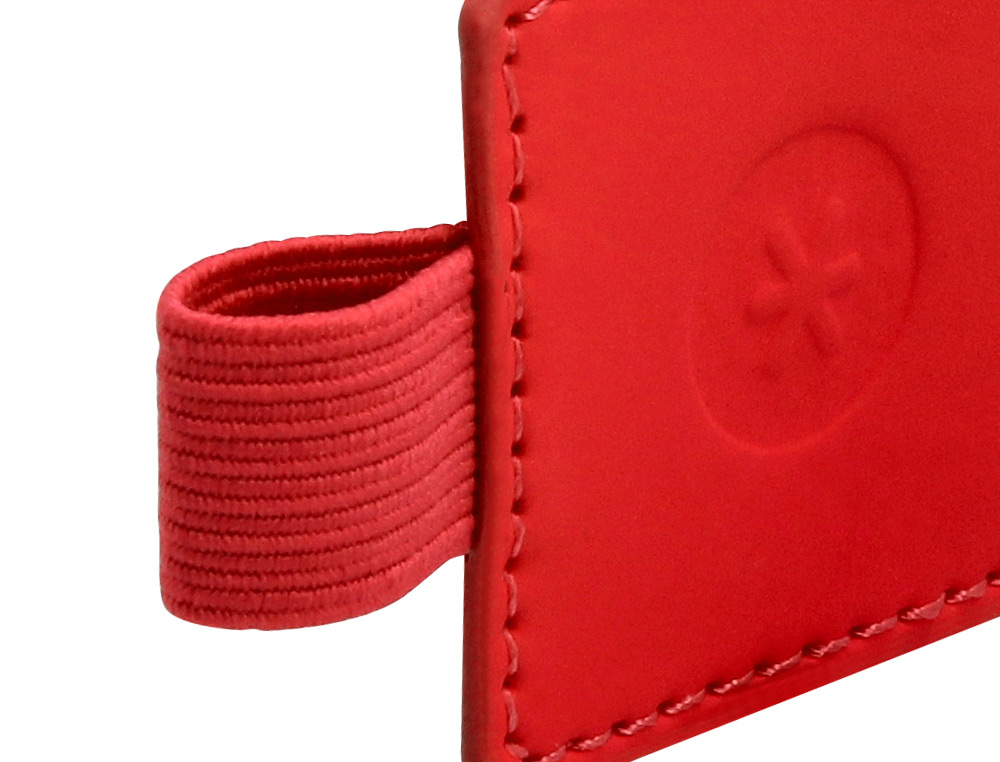 PORTABOLIGRAFO AUTOADHESIVO ANTARTIK PARA CUADERNO NOTE CON ELASTICO HASTA 15 MM GROSOR 80 MM ROJO 40X40 MM