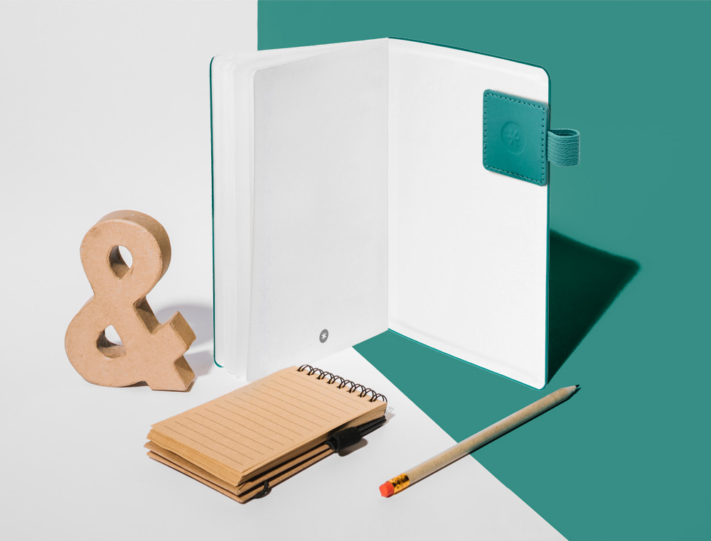 PORTABOLIGRAFO AUTOADHESIVO ANTARTIK PARA CUADERNO NOTE CON ELASTICO HASTA 15 MM GROSOR 80 MM VERDE AGUAMARINA