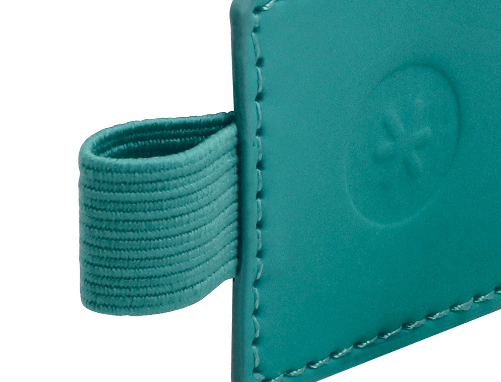 PORTABOLIGRAFO AUTOADHESIVO ANTARTIK PARA CUADERNO NOTE CON ELASTICO HASTA 15 MM GROSOR 80 MM VERDE AGUAMARINA