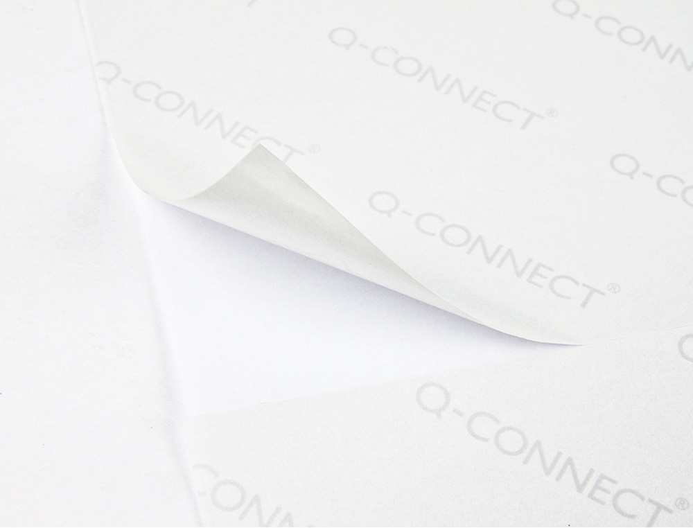 ETIQUETA ADHESIVA Q-CONNECT KF01584 TAMAÑO 99,1X33,9 MM FOTOCOPIADORA LASER INK-JET CAJA CON 100 HOJAS DIN A4