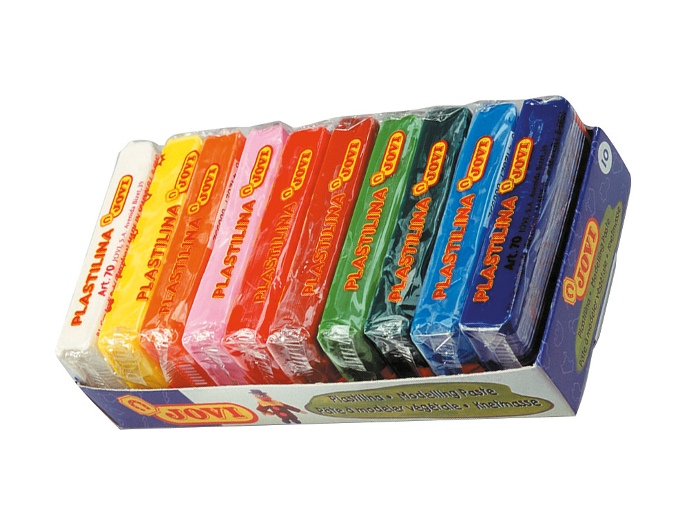 PLASTILINA JOVI 70 TAMAO PEQUEO BANDEJA DE 10 UNIDADES COLORES SURTIDOS