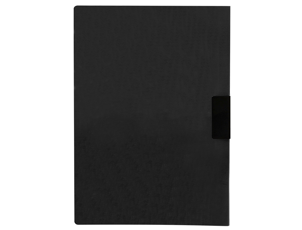 CARPETA LIDERPAPEL DOSSIER PINZA LATERAL 45325 POLIPROPILENO DIN A4 NEGRO 60 HOJAS PINZA DESLIZANTE