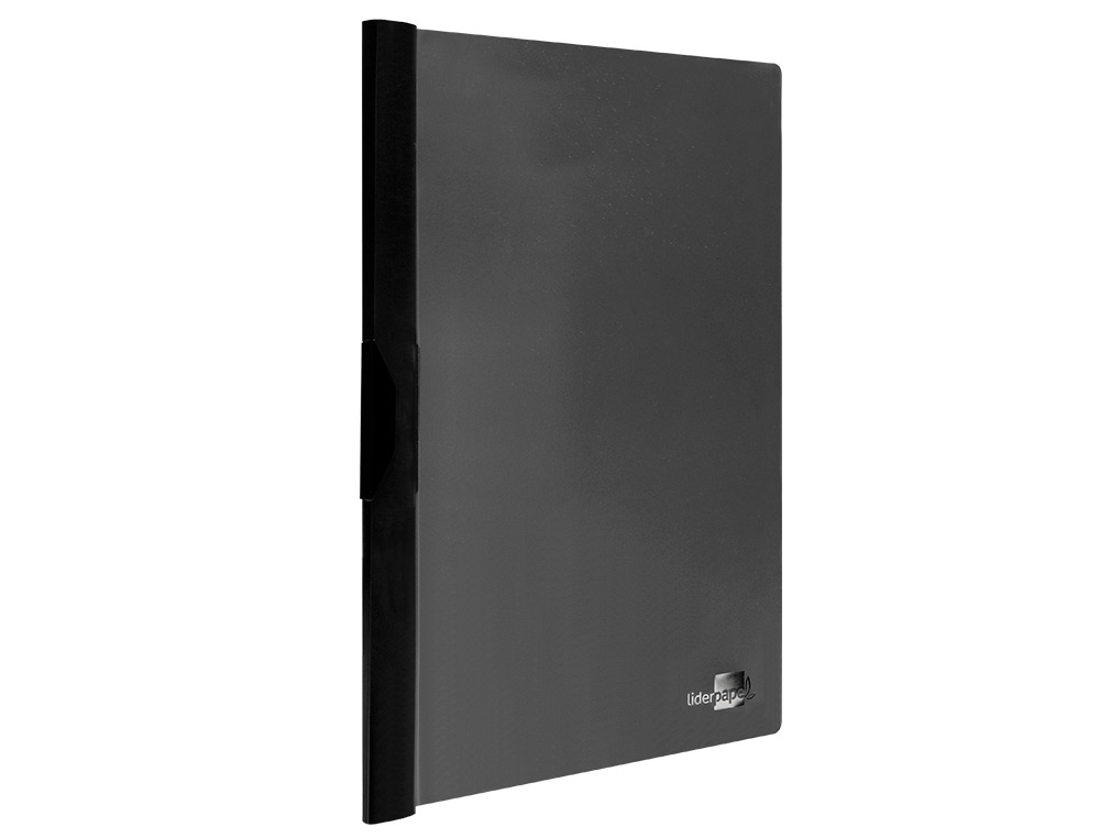CARPETA LIDERPAPEL DOSSIER PINZA LATERAL 45325 POLIPROPILENO DIN A4 NEGRO 60 HOJAS PINZA DESLIZANTE