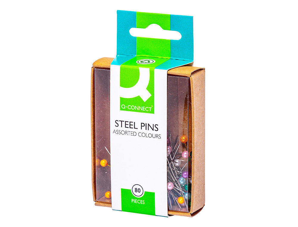 AGUJA SEALIZADORA Q-CONNECT CAJA DE 80 UNIDADES COLORES SURTIDOS