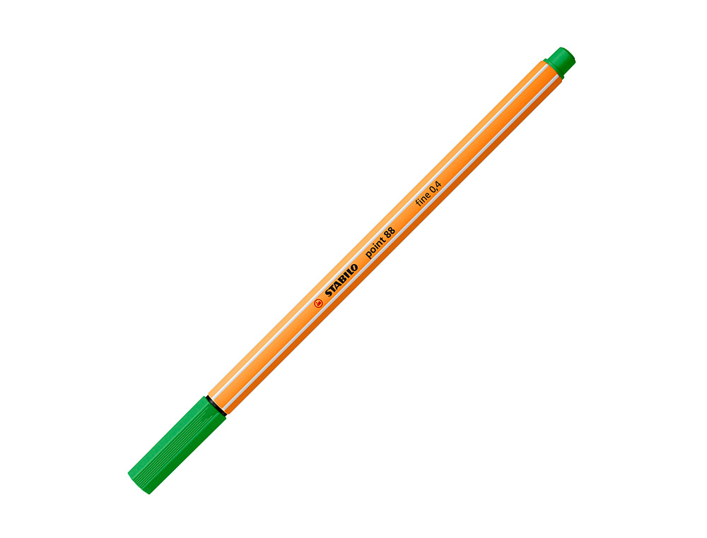 ROTULADOR STABILO PUNTA DE FIB RA POINT 88 VERDE HOJA PUNTA FINA 0,4MM