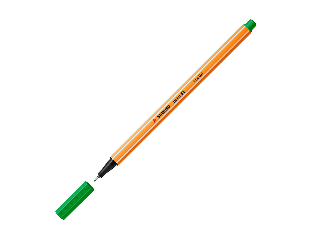 ROTULADOR STABILO PUNTA DE FIB RA POINT 88 VERDE HOJA PUNTA FINA 0,4MM