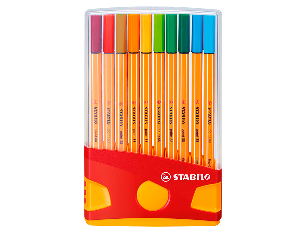 ROTULADOR STABILO PUNTA DE FIBRA POINT 88 COLOR PARADE ESTUCHE DE 20 UNIDADES COLORES SURTIDOS